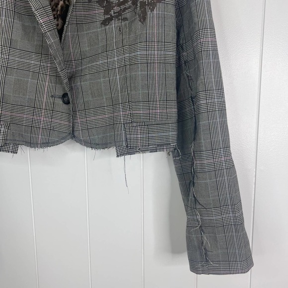 Cooper by Trelisa Chelsea Girl Cropped Deconstructed 1 Button Blazer SZ 10 - Picture 4 of 16